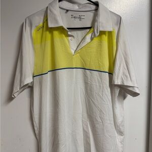 Under Armour Men's Polo Shirt in White and Yellow